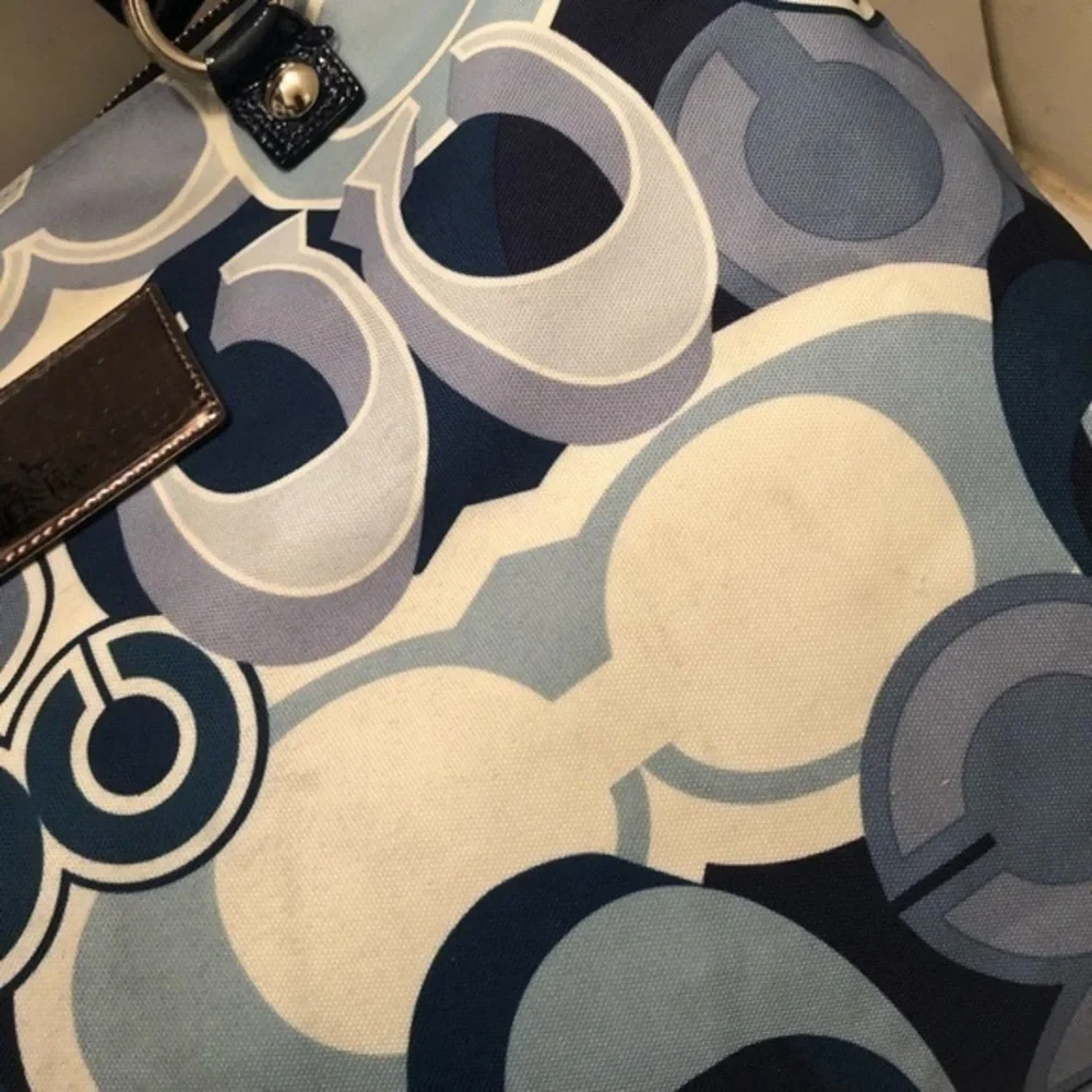 Coach poppy RARE blue c denim appliqué tote bag